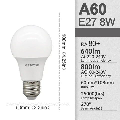 Ampoule E27 LED / 3W ou 8W / 10 pièces