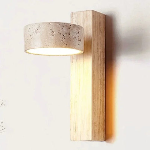 applique murale en bois beige sur son socle