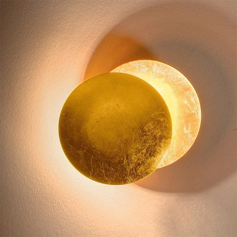 applique murale lune doree