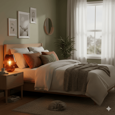 Lampe Champignon Verre - ABRICOT