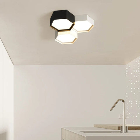 plafonnier design noir et blanc