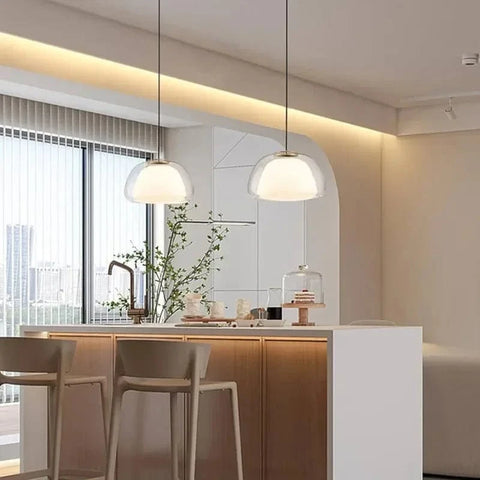 lustre minimaliste blanc cuisine