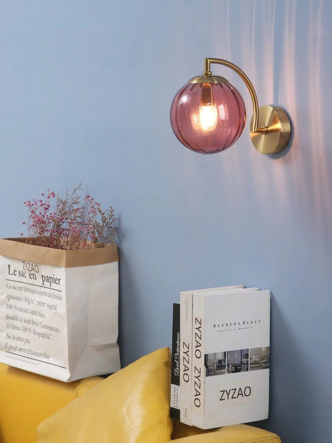 Modern Led Wall Lamp color Glass wall Light Nordic Minimalist Living Bedroom Bedside Sconce Dining Kitchen Indoor Light Fixture