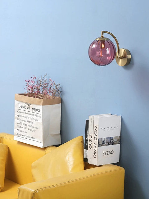 Modern Led Wall Lamp color Glass wall Light Nordic Minimalist Living Bedroom Bedside Sconce Dining Kitchen Indoor Light Fixture