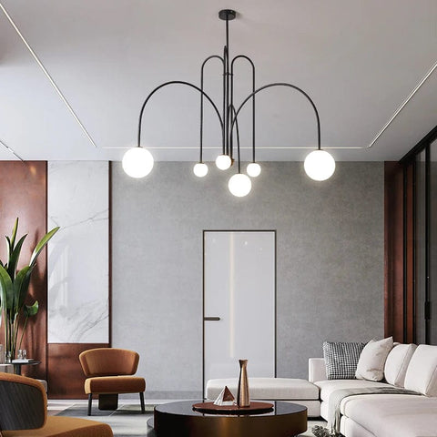 plafonnier design noir salon