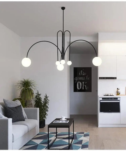 plafonnier design noir salon