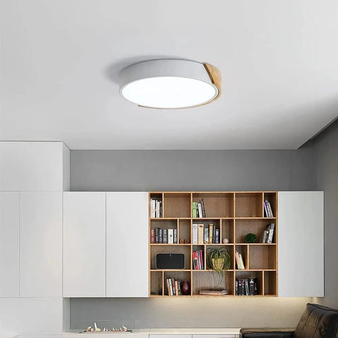 plafonnier en bois rond