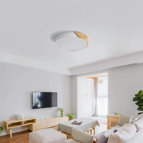 plafonnier rond bois salon