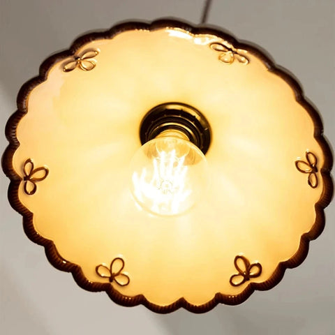 suspension ceramique blanche artisanale