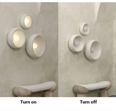 Wabi Sabi Home Decor Vintage Wall Light Resin Glass Bedroom Bedside Sconce LED Living Room Loft Lamp Fixture Interior Lighting