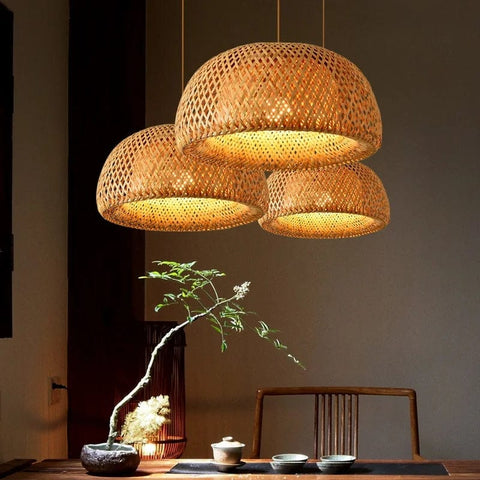 plafonnier de salon bambou