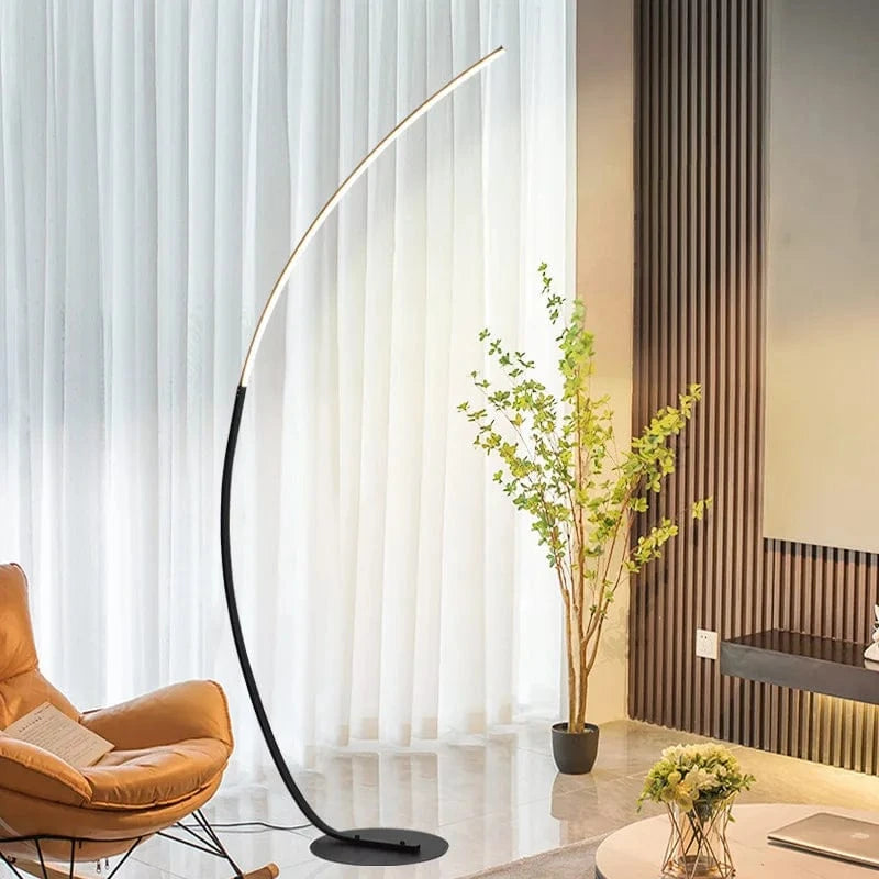 Lampadaire LED salon noir