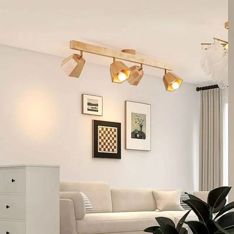 Plafonnier LED en bois