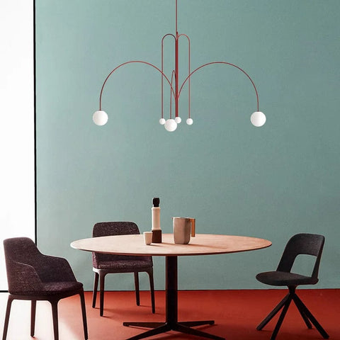 plafonnier design rouge création
