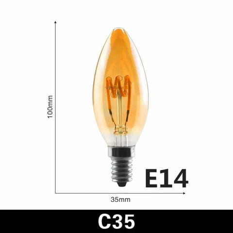Ampoule E14 / C35 / 35*100mm / 2200K Lumière chaude