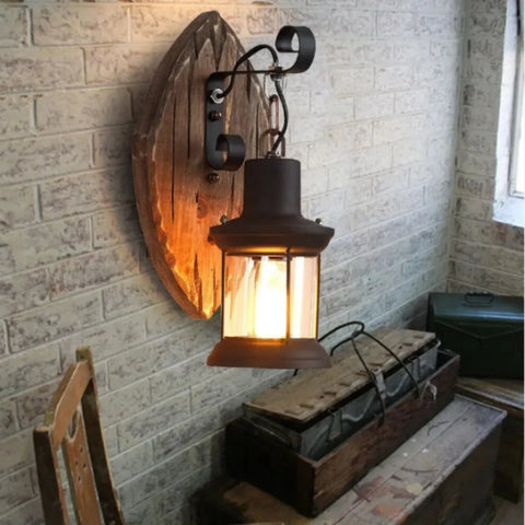 Applique murale industrielle en bois, Antique, rétro, Vintage, avec apparence exquise, lumière chaude, pour Bar, café, jardin, E27, 220V