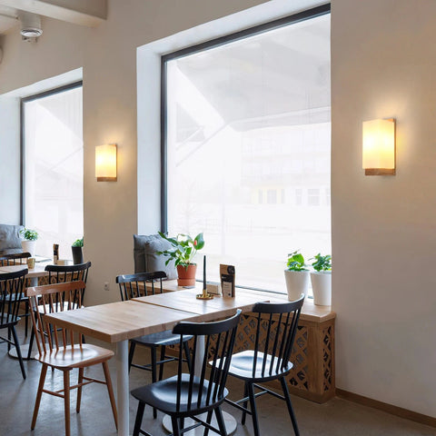 applique murale bois et verres