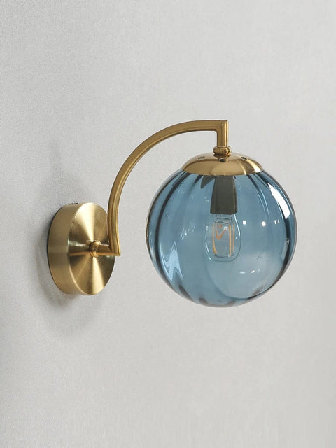 applique murale en verre bleue