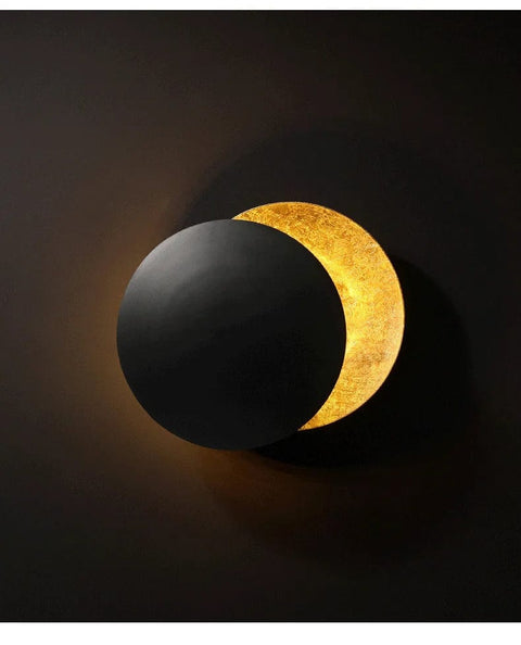 applique murale noire en forme de lune