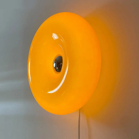 applique murale orange en verre 