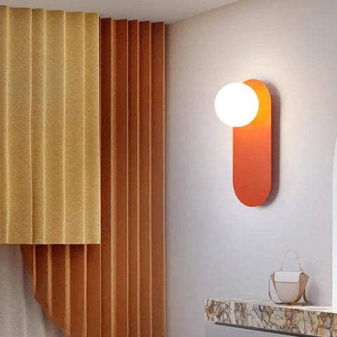 applique murale orange minimaliste