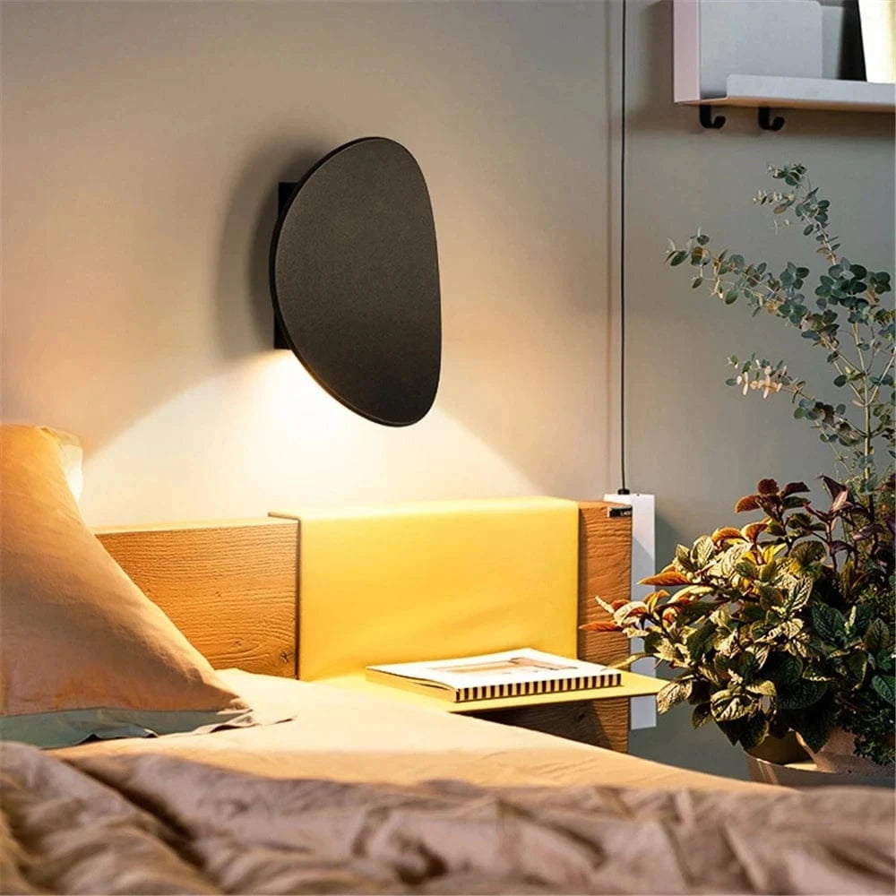 applique murale ronde design noir chambre