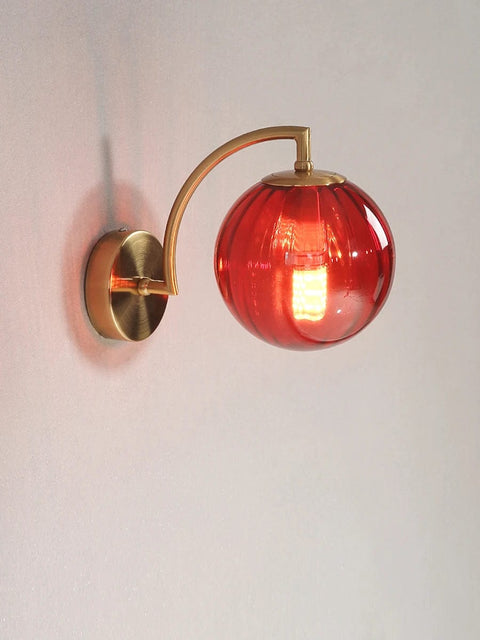 applique murale rouge en verre