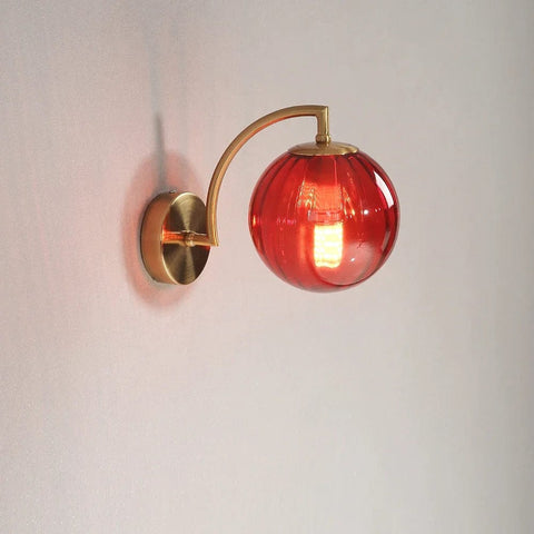 applique murale rouge verre
