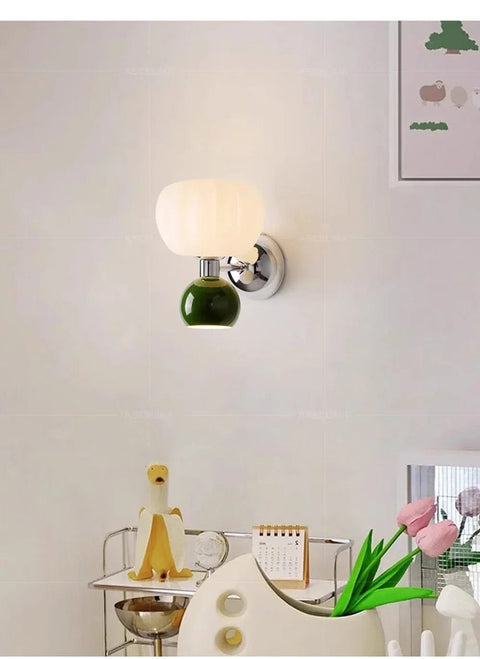 applique murale verte chambre moderne