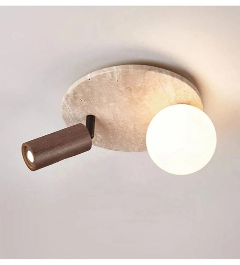 applique spot plafond bois et noyer interieur