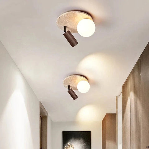 applique spot plafond couleur noyer