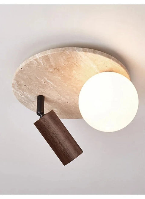 applique spot plafond en noyer