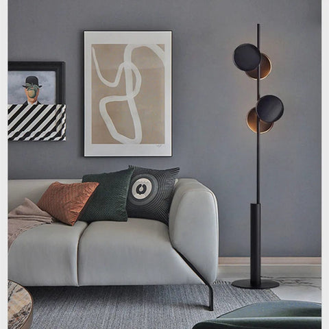 lampadaire led design noir salon