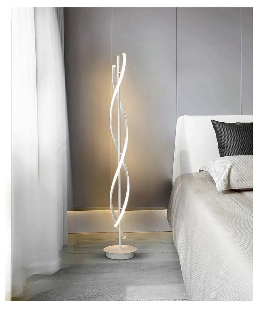lampadaire moderne design blanc dans chambre