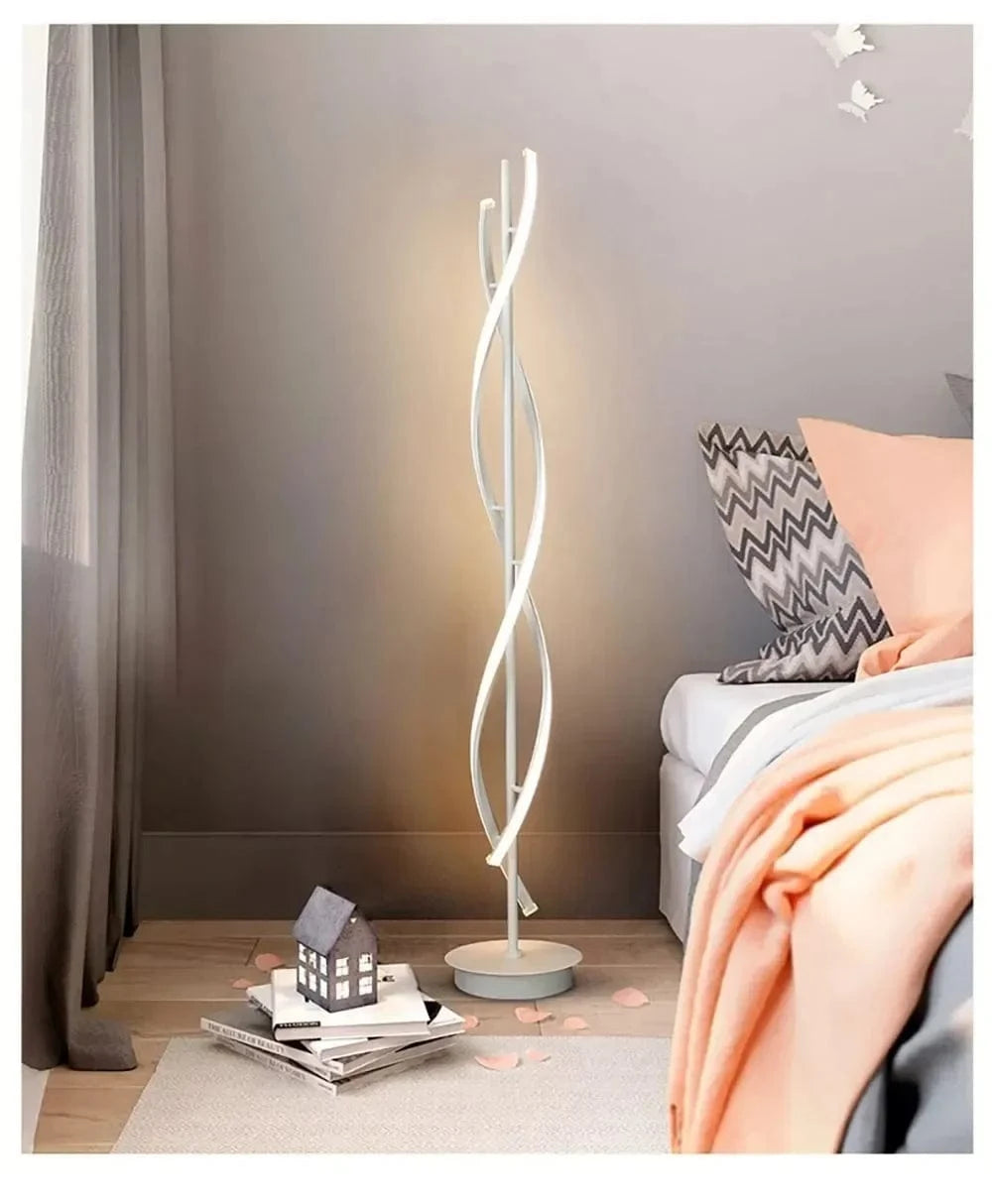 lampadaire moderne design blanc lit