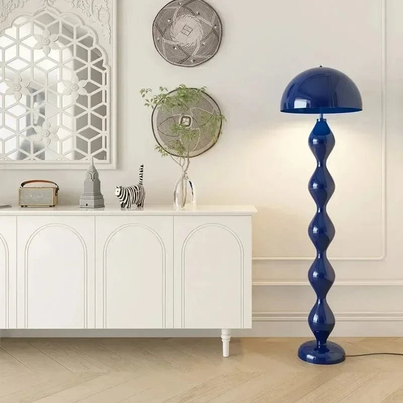 lampadaire moderne salon bleu
