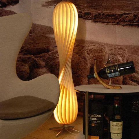 lampadaire salon bois