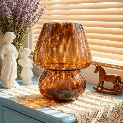 Lampe Champignon Verre - ABRICOT