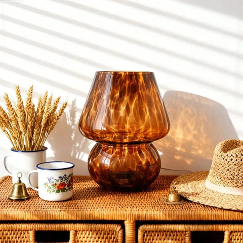 Lampe Champignon Verre - ABRICOT