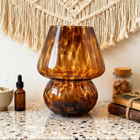 Lampe Champignon Verre - ABRICOT