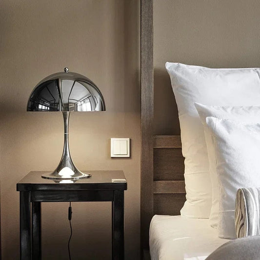 lampe champignon chrome
