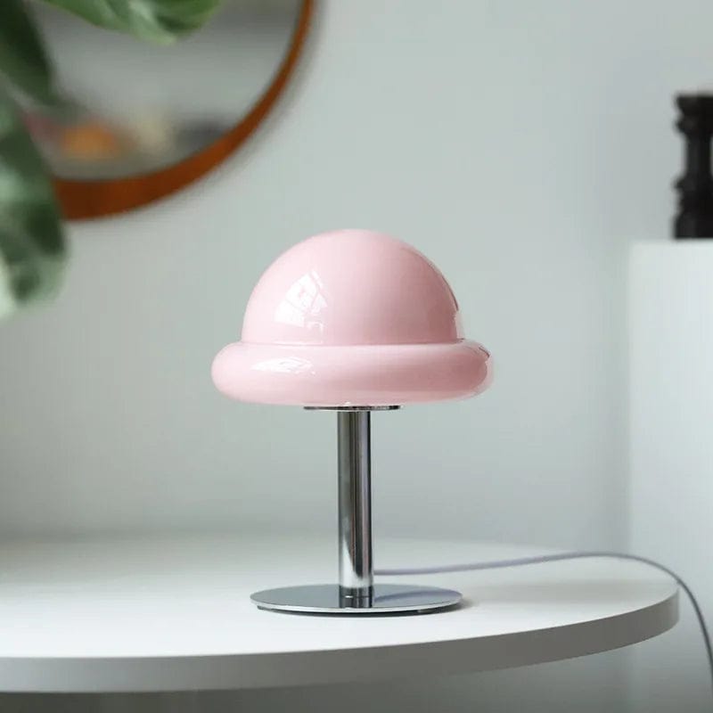 lampe champignon rose 