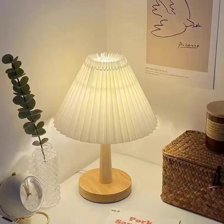 lampe de chevet en bois blanc