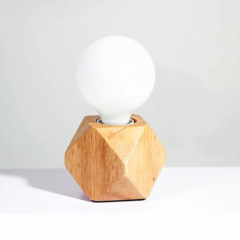 lampe de chevet en bois forme de losange
