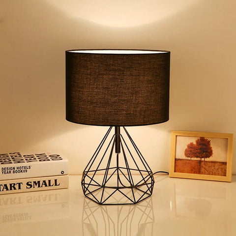 lampe de chevet en bois noir 