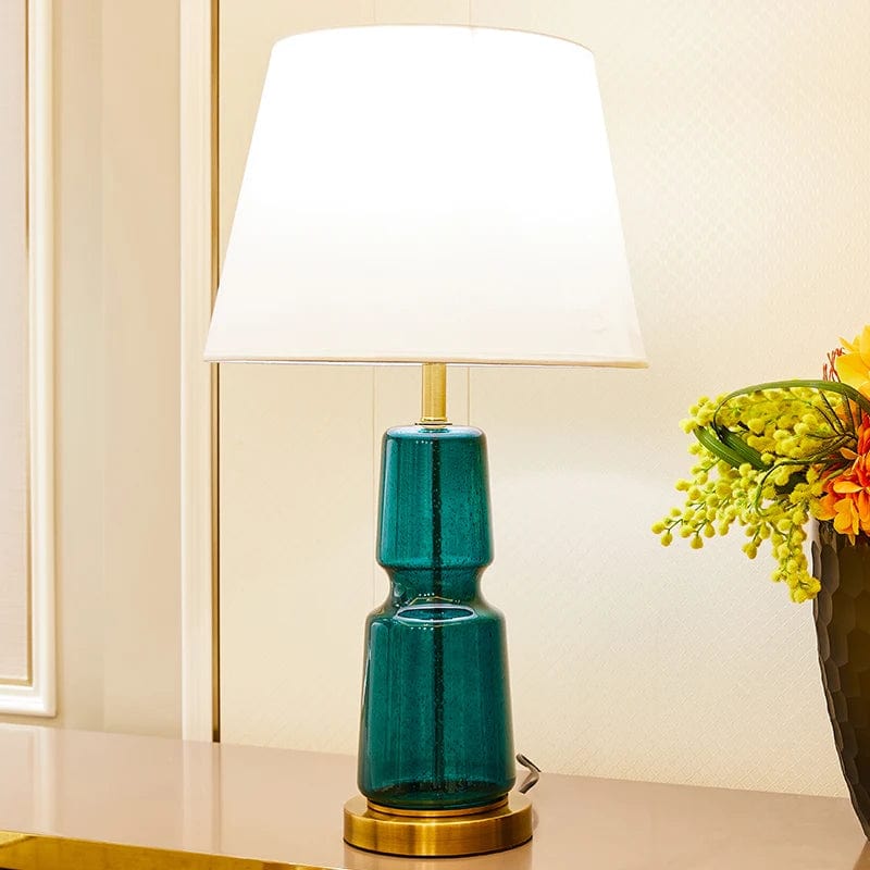 lampe de chevet en verre bleue design
