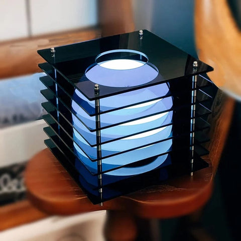 lampe de table bleue et rechargeable