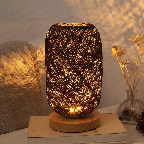 lampe en rotin a poser