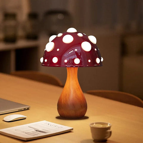 lampe champignon boisée