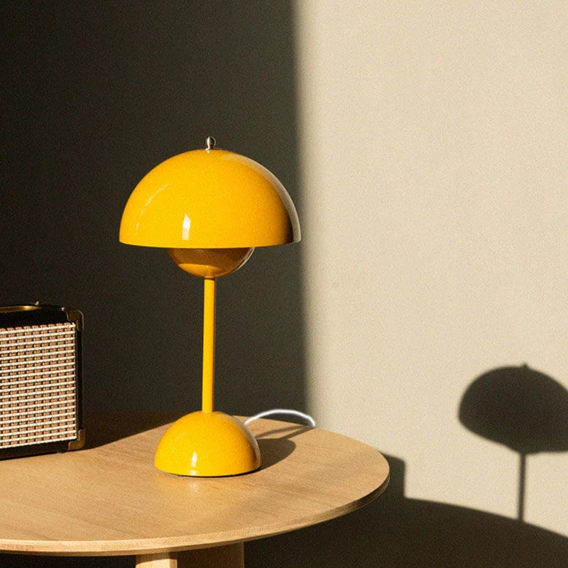 lampe champignon jaune